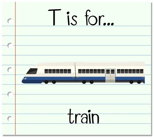 Kartami litera T jest dla pociągu — Wektor stockowy