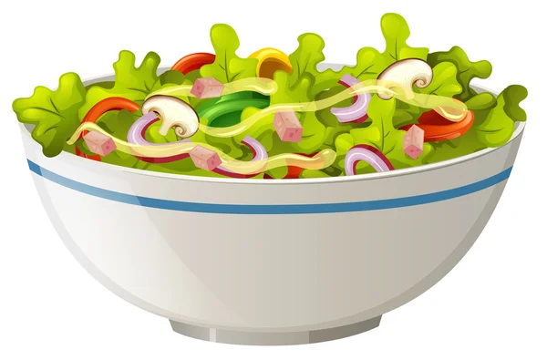 Bowl of green salad — Stock Vector