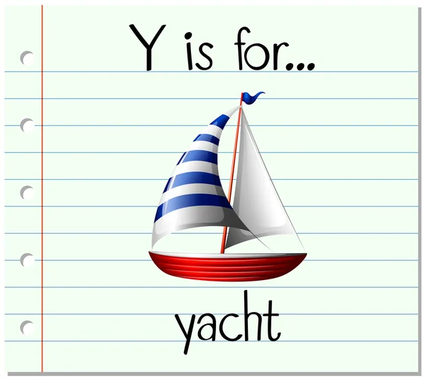 Karteikartenbuchstabe y ist für Yachten — Stockvektor