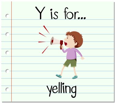 Flashcard Y bağırdığım için harftir