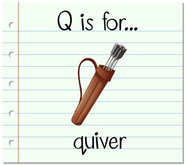 Flashcard letter Q is for quiver clipart
