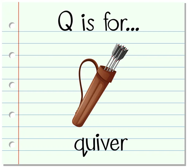 Flashcard lettre Q est pour carquois — Image vectorielle