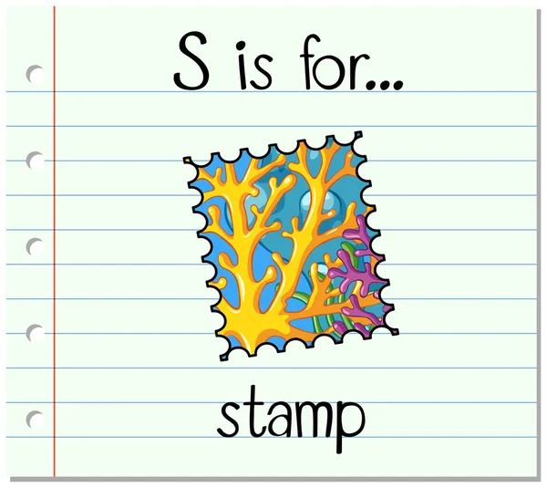 La letra S de la tarjeta es para el sello — Vector de stock