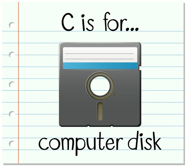 Kartičky C je na disk počítače — Stockový vektor