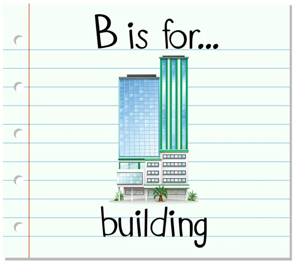 Flashcard lettre B est pour la construction — Image vectorielle