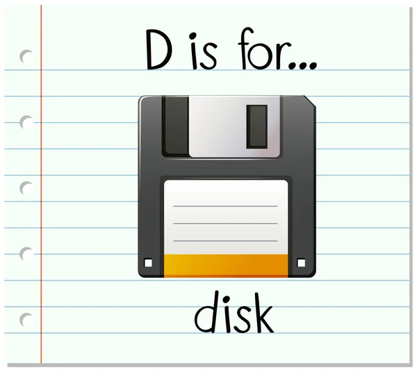 Kartičky písmeno D je pro disk — Stockový vektor