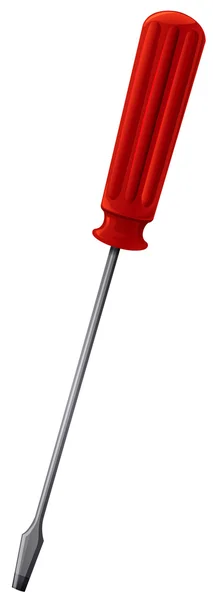Schraubenzieher mit rotem Griff — Stockvektor
