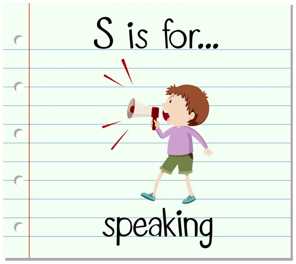 Flashcard alphabet S is for speaking — Stock Vector