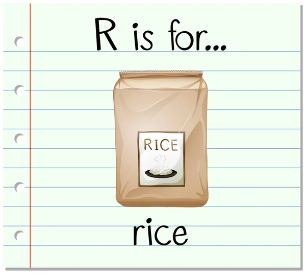 Flashcard alphabet R is for rice — Stock Vector