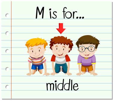 Flashcard harf M için ortası