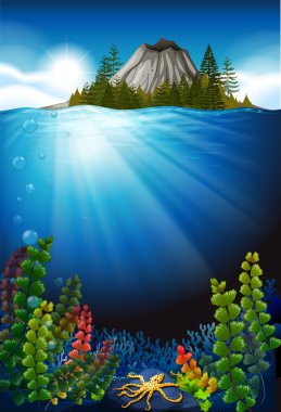 Scene with plants under the sea clipart