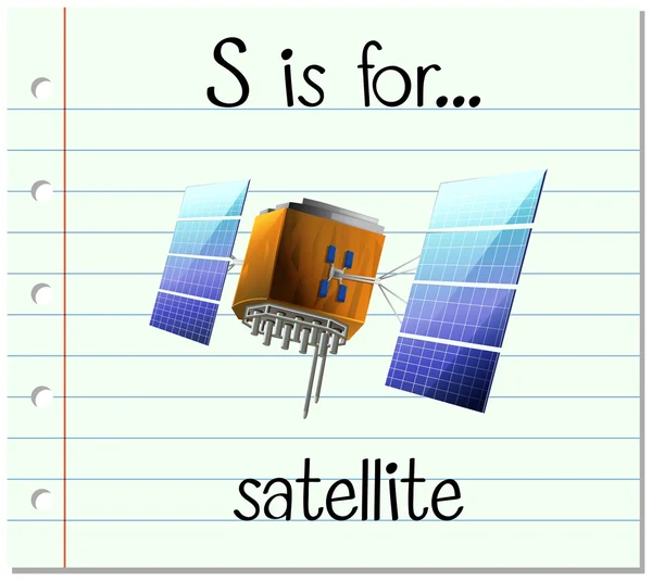 Abeceda S je pro satelit — Stockový vektor