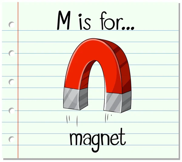 Alfabet M is voor magneet — Stockvector