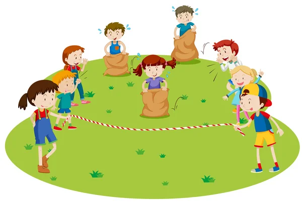 Course d'enfants dans le parc — Image vectorielle