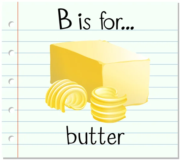 Alphabet b est pour beurre — Image vectorielle