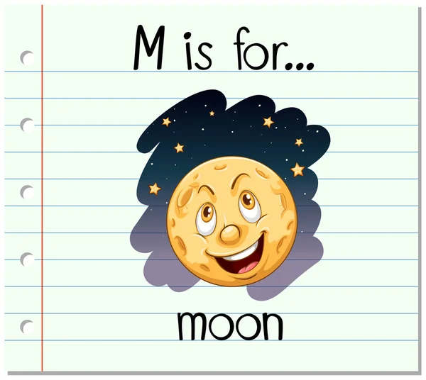 Alfabet M är för månen — Stock vektor