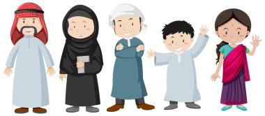 Müslüman erkekler ve kadınlar mutlu yüz