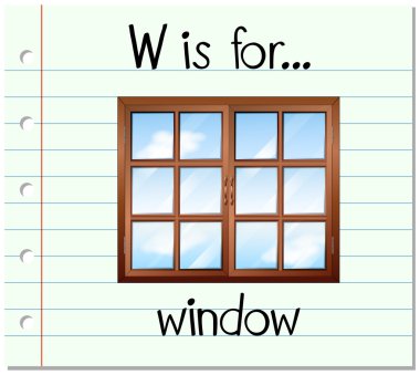 Flashcard harf W için penceredir