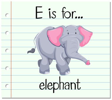 Flashcard E fil için harftir