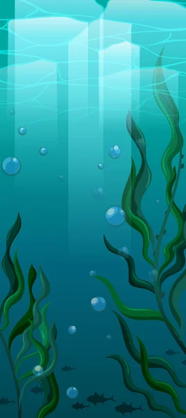 Hintergrunddesign mit Unterwasserszene — Stockvektor