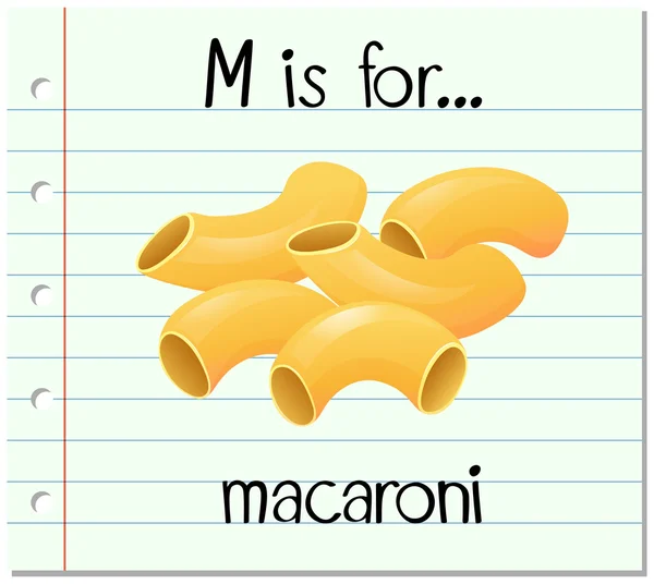Flashcard letter M is for macaroni — Stock Vector