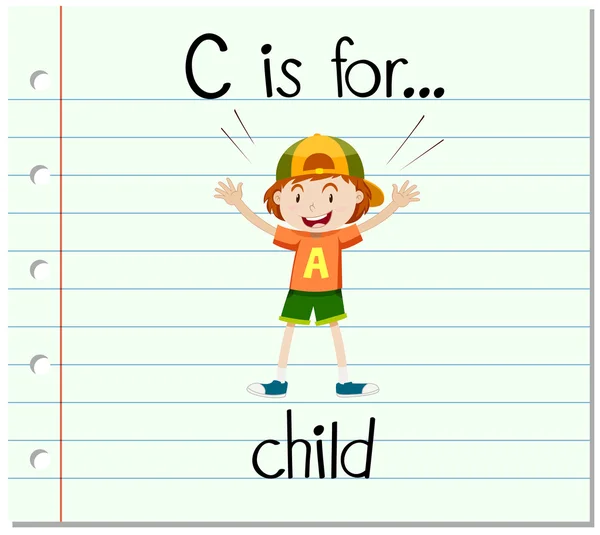Flashcard bokstaven C är för barn — Stock vektor