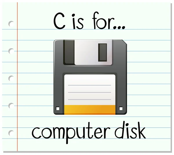 Bilgisayar disktir flashcard harf C — Stok Vektör