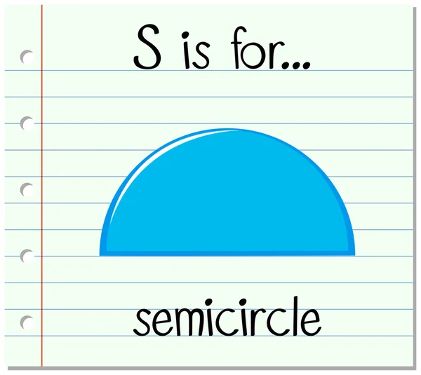 Flashcard letra S é para semicírculo — Vetor de Stock