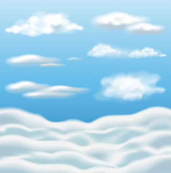 Синее небо с облаками — стоковый вектор