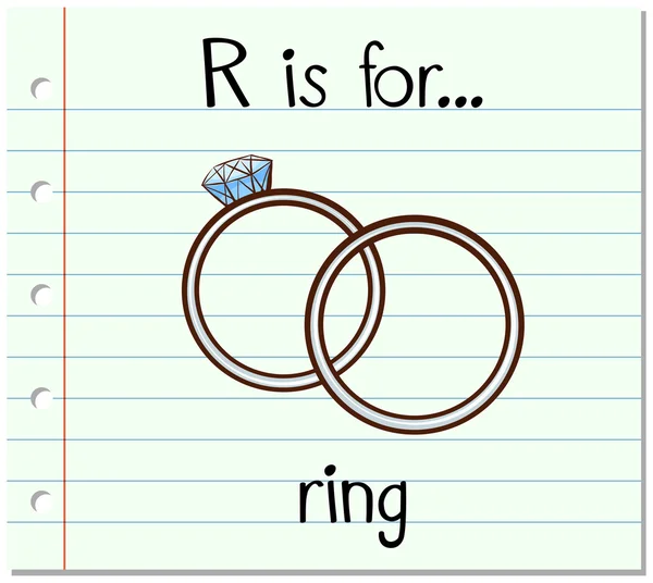 La letra R de la tarjeta es para anillo — Archivo Imágenes Vectoriales