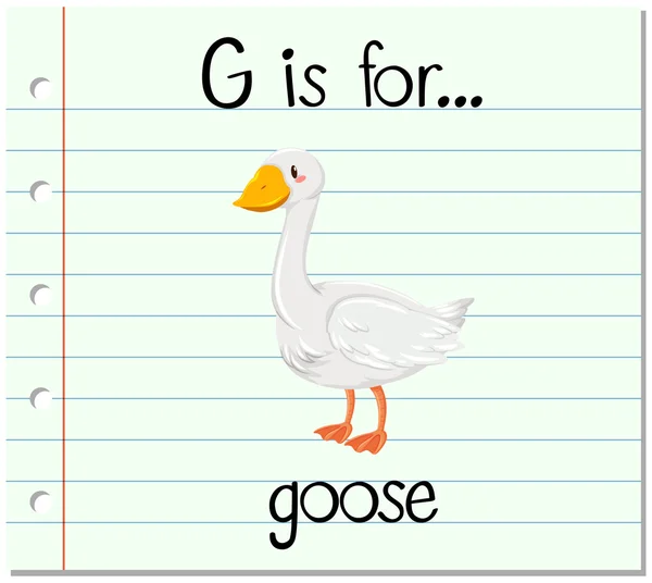 Kartičky písmeno G je pro Husa — Stockový vektor