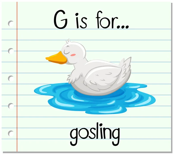 La letra G de la tarjeta es para el gosling — Archivo Imágenes Vectoriales