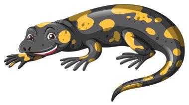 Kertenkele siyah ve sarı deri ile