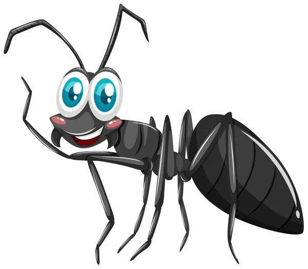 Black ant with smiling face — Stock Vector