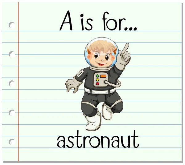 La letra A es para astronauta. — Vector de stock