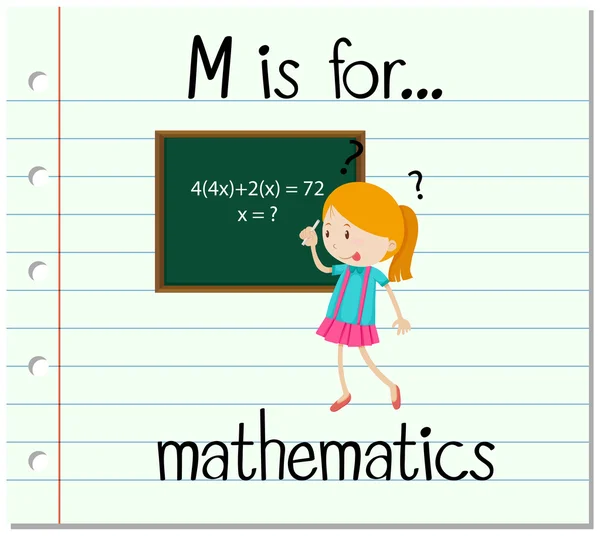 Είναι flashcard γράμμα Μ για τα μαθηματικά — Διανυσματικό Αρχείο