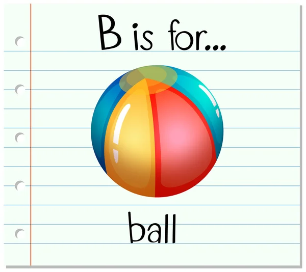 Flashcard lettre B est pour la balle — Image vectorielle