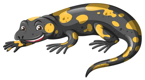 Lizard with black and yellow skin — Stock Vector