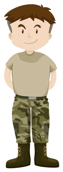 Hombre en uniforme militar — Vector de stock