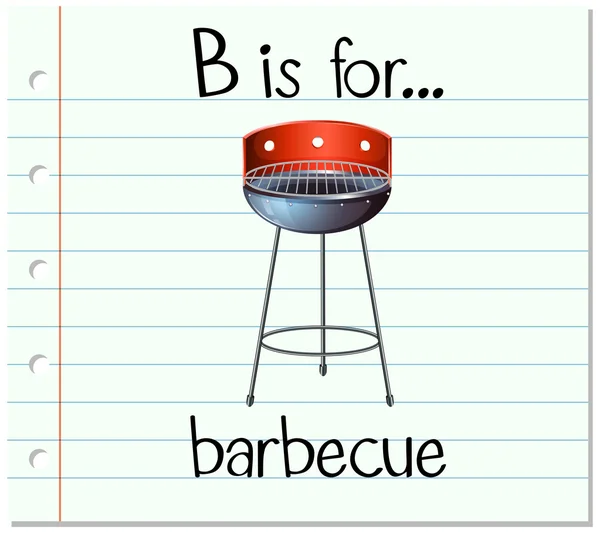 Flashcard letter B is voor barbecue — Stockvector