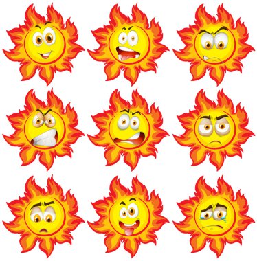 Sun'ın farklı yüz ifadeleri