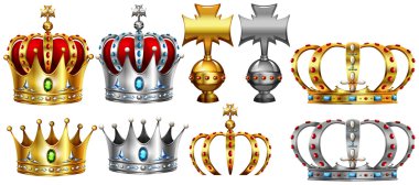 Altın ve Gümüş Crown farklı tasarım