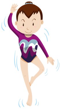 Kadının jimnastik tek başına yapması