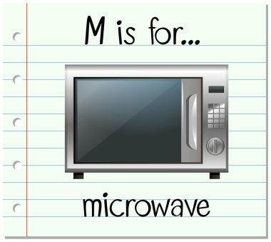 Flashcard M mikrodalga fırında harftir