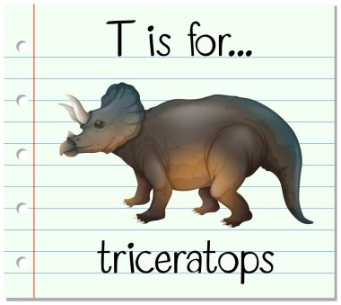 Flashcard T triceratops için harftir