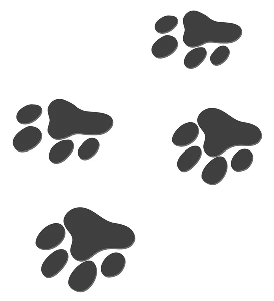 Animal footprints on white background — Stock Vector