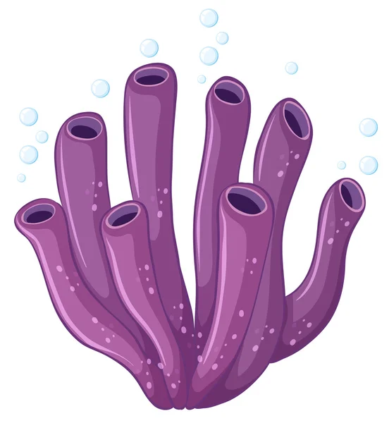 Coral púrpura con burbujas — Vector de stock
