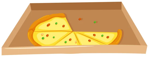 Pizza în cutie de carton — Vector de stoc