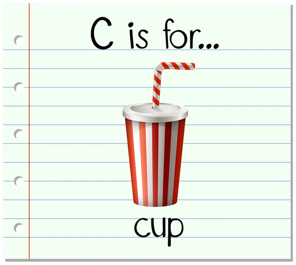 Flashcard 편지 C 컵입니다. — 스톡 벡터