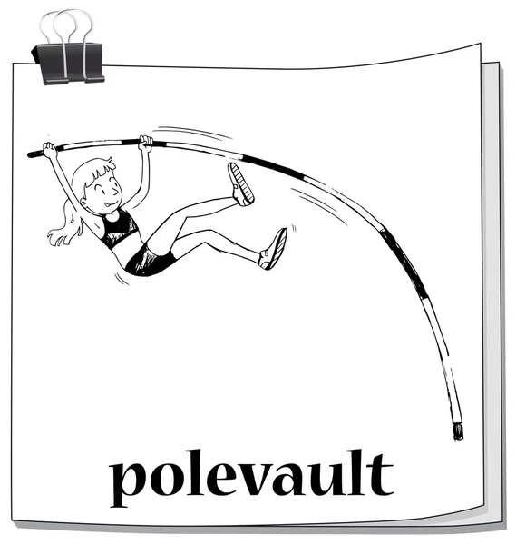 Doodle κορίτσι κάνει polevault — Διανυσματικό Αρχείο